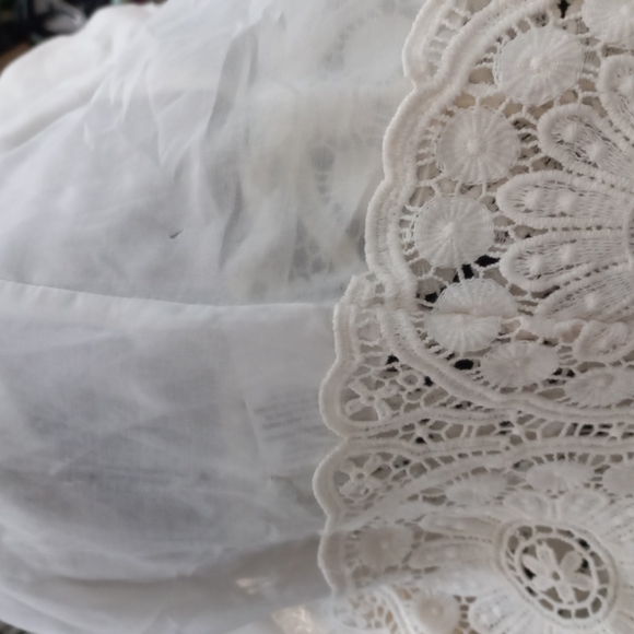 Anthropologie White Silky Embroidered Tunic, S - Picture 12 of 12